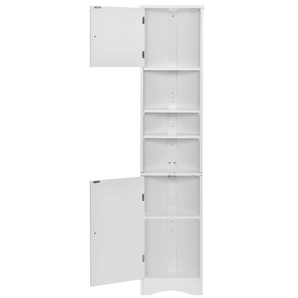 14.60 in. W x 9.7 in. D x 66.90 in. H White Linen Cabinet, Multi-Functional