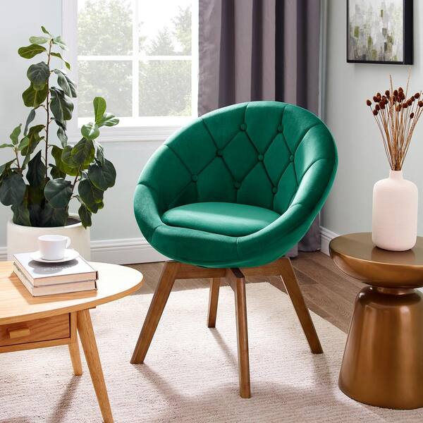 art leon velvet tufted round swivel accent chair