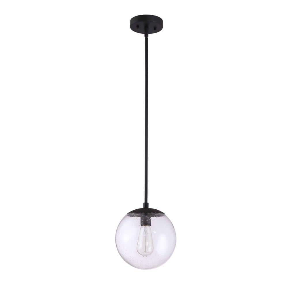 Matte Black Glass Mini Globe LED Pendant Light