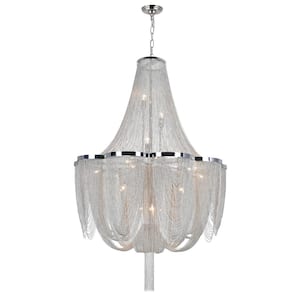 Taylor 10 Light Down Chandelier With Chrome Finish