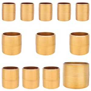Assortment Kit 1-Inch 1-1/4-Inch 1-1/2-Inch 2-Inch NPT Male Brass Pipe Close Nipple Set (12-Pack)