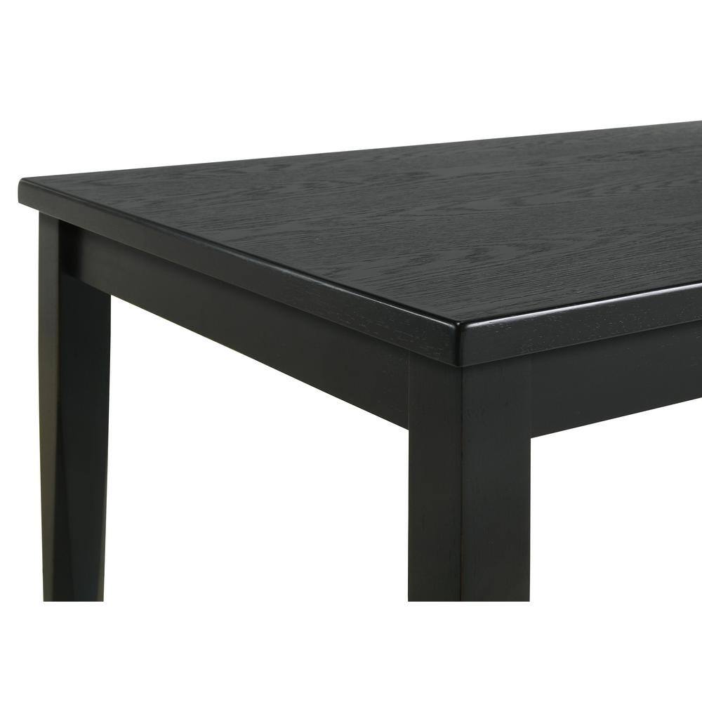 Appleton Black Washed Rectangular Wood Dining Table for Six