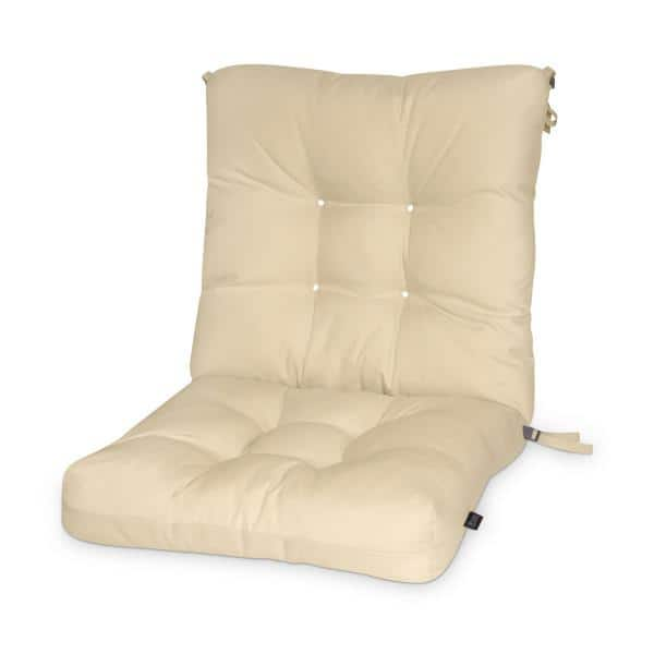 Classic Accessories 21 in. W x 19 in. D x 22.5 in. H Square Seat Back Patio Chair Cushion in Soft Beige, Stripe