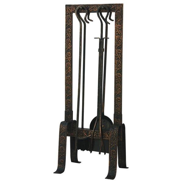 UniFlame Antique Copper Patina 5-Piece Fireplace Tool Set