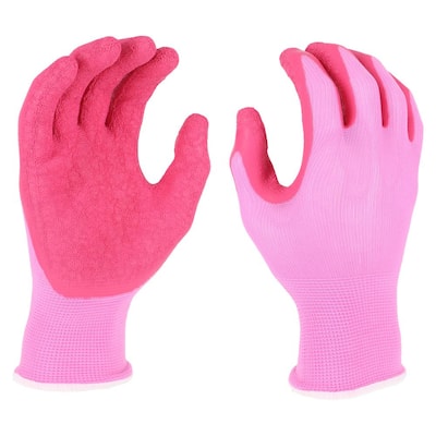Women's Large Latex Crinkle Dipped Gloves