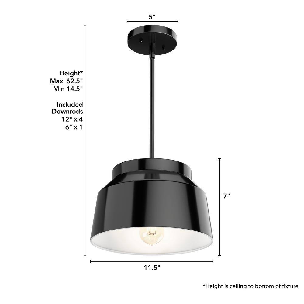 Matte Black Aluminum LED Single Bell Pendant Light