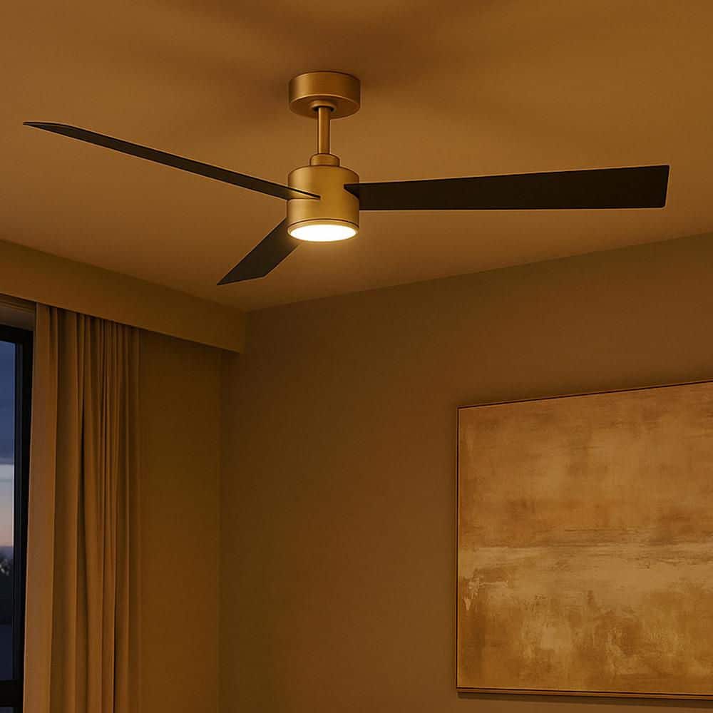 Speck 52.0 in. Indoor/Outdoor Integrated LED Heritage Brass Ceiling Fan with Remote Control price history on PriceWatchPro