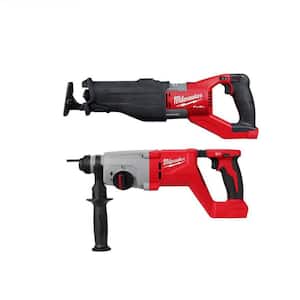 M18 FUEL 18V Lithium-Ion Brushless Cordless Super SAWZALL Orbital Reciprocating Saw w/1 in. SDS Plus Rotary Hammer