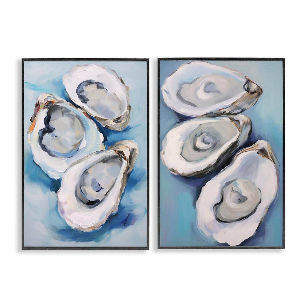 Oysters on the Half Shell by Petal Prints Design 2 Piece Black Framed Coastal Giclee Art Print 30 in. x 20 in. price history on PriceWatchPro