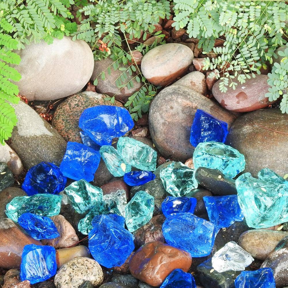 Bahama Blend 2-4 Inch Recycled Glass for Fire Pits and Landscaping