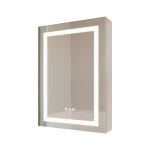 20 in. W x 26 in. H Rectangular Aluminum LED Medicine Cabinet with Mirror, Anti-Fog Recessed or Surface Mount