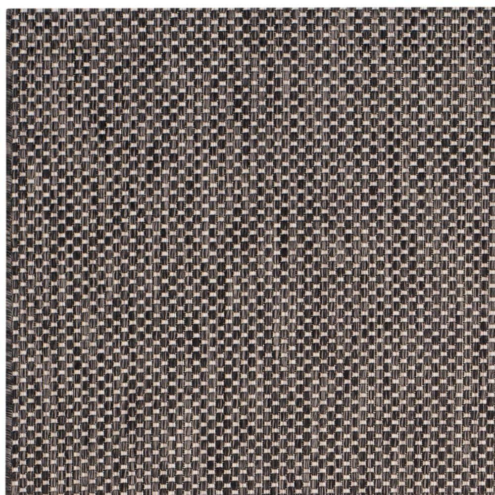 Safavieh Courtyard Black/Beige Square Synthetic Outdoor Area Rug