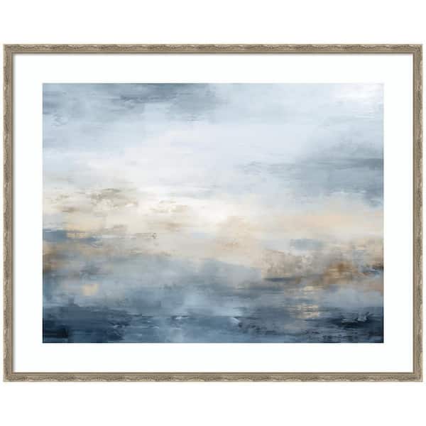 Mila "Tonal Abstract Serenity Blue" by The Creative Bunch Studio Abstract Framed Art Print 34 in. x 42 in.