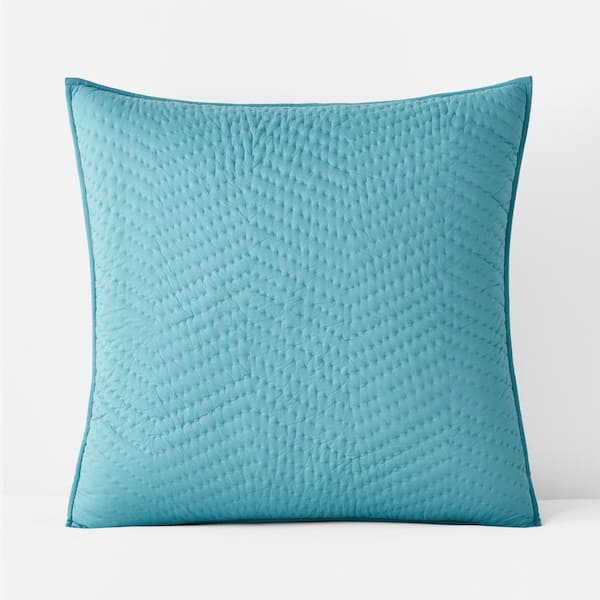 Company Cotton Aqua Solid Euro Sham