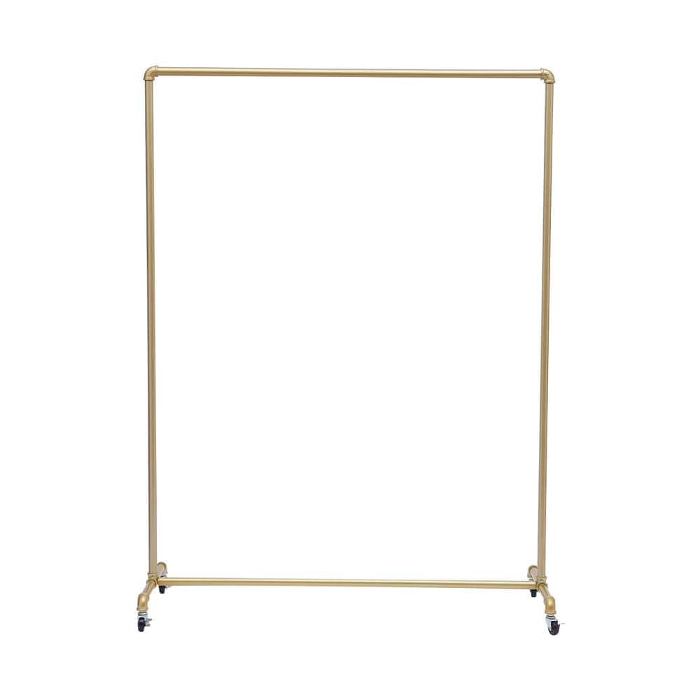 YIYIBYUS Gold Iron Clothes Rack Hanging Rod Freestanding Pipe