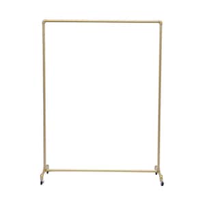 Gold Iron Clothes Rack Hanging Rod Freestanding Pipe Garment Rack 47.2 in. W x 63 in. H