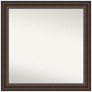 Cyprus Walnut 30.75 in. x 30.75 in. Non-Beveled Classic Square Wood Framed Wall Mirror in Cherry