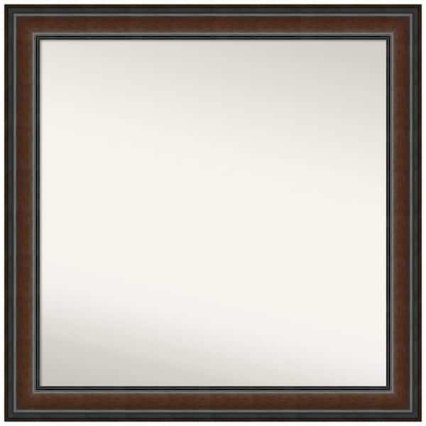 Amanti Art Cyprus Walnut 30.75 in. x 30.75 in. Non-Beveled Classic Square Wood Framed Wall Mirror in Cherry