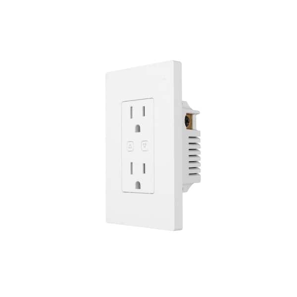 GE Wi-Fi Smart Switch 15-Amp 120/125-Volt Residential/Commercial Duplex Smart  Outlet, White in the Electrical Outlets department at