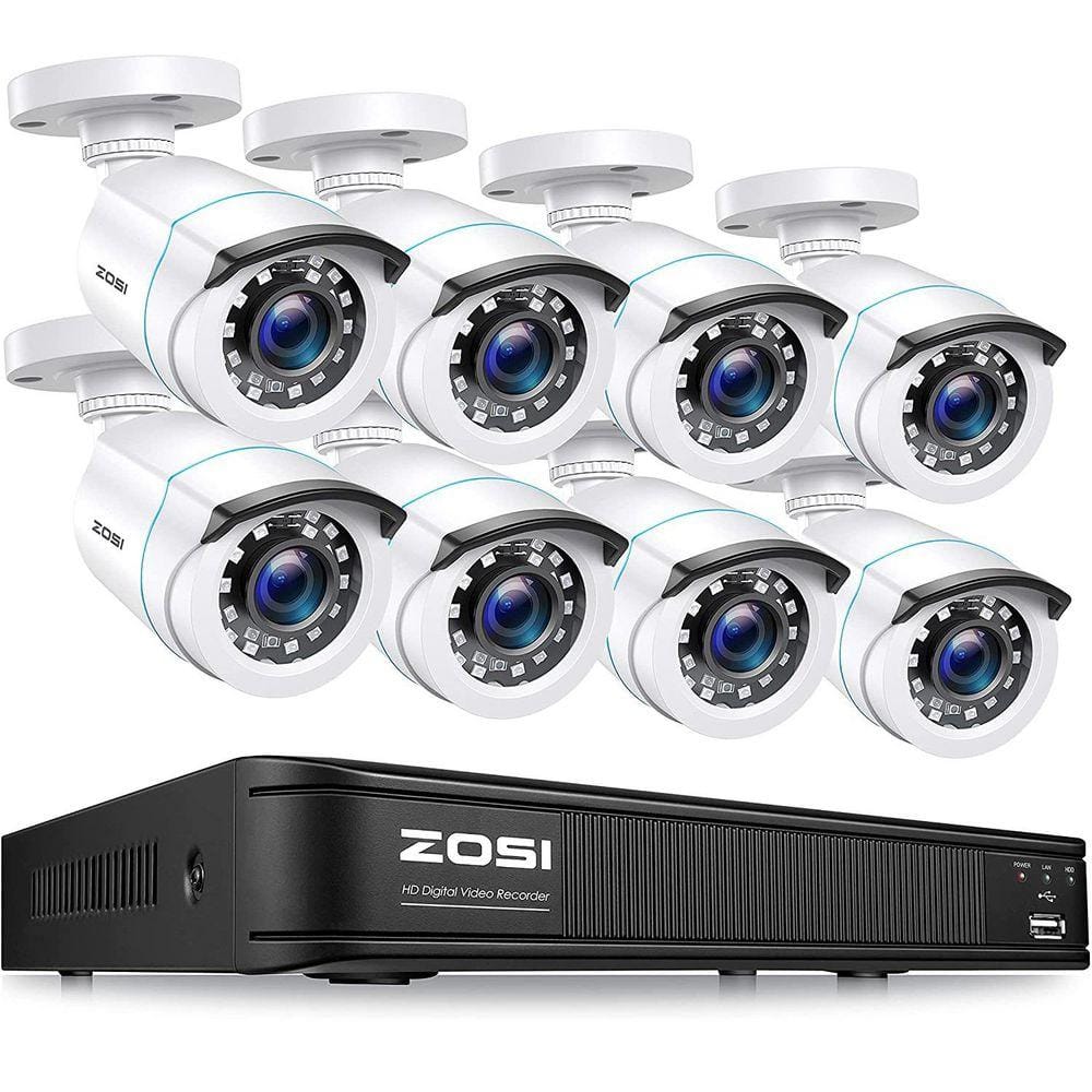 ZOSI H. 265+ 8 Channel DVR Home Security System with 8-Wired 1080p