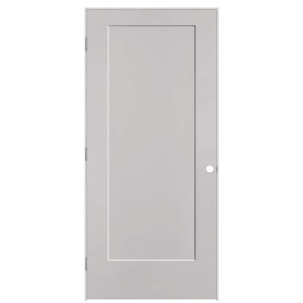 Masonite 36 in. x 80 in. 1-Panel Lincoln Park Right-Hand Hollow Core Silver Bullet Molded Composite Single Prehung Interior Door