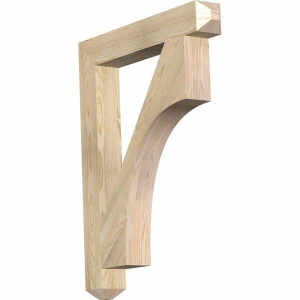 Ekena Millwork 4 in. x 36 in. x 28 in. Douglas Fir Westlake Craftsman Rough Sawn Bracket