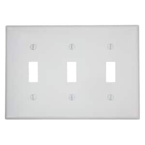 White 3-Gang Toggle Wall Plate (1-Pack)