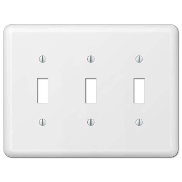 AMERELLE Declan 3-Gang White Toggle Stamped Steel Wall Plate