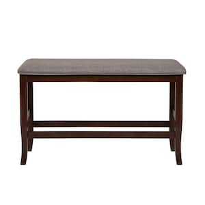 Swanson 26 in. Brown and Cherry Fabric Counter Height Bench