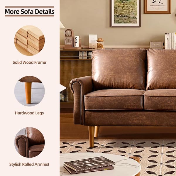 【マッキー】【SIEVE】 merge sofa 3seater Allwex Magic 73 in. Rolled Arm Suede Faux Fabric Rectangle