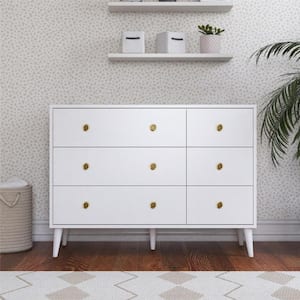 Harper 6-Drawer Storage Dresser, White