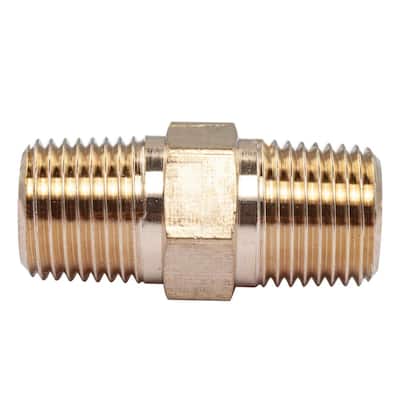 1/8 in. MIP Brass Pipe Hex Nipple Fitting (50-Pack)