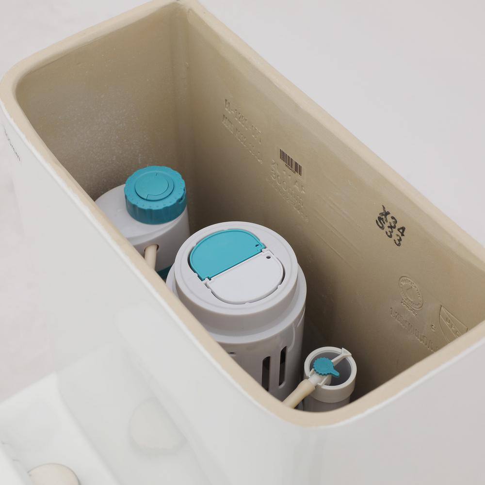 White Ceramic Square One-Piece Dual Flush Toilet