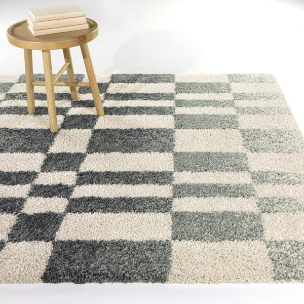 Hayward Dark Blue 8 ft. x 10 ft. Geometric Area Rug