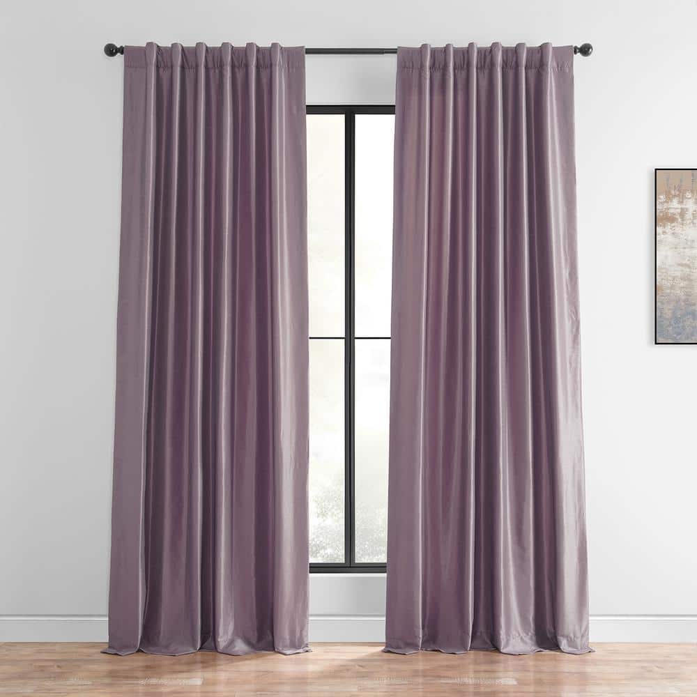 Exclusive Fabrics & Furnishings Smokey Plum Solid Rod Pocket Room