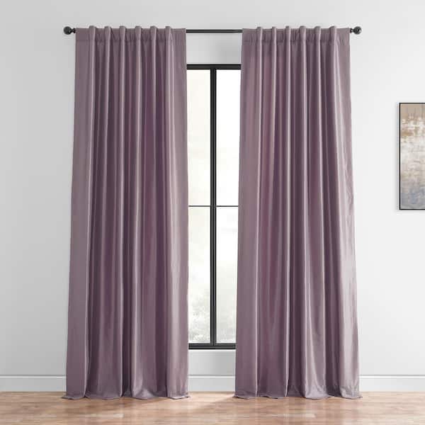 Exclusive Fabrics & Furnishings Smokey Plum Solid Rod Pocket Room