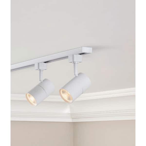 White 1-Light Integrated LED Mini-Cylinder Linear Track Lighting Head