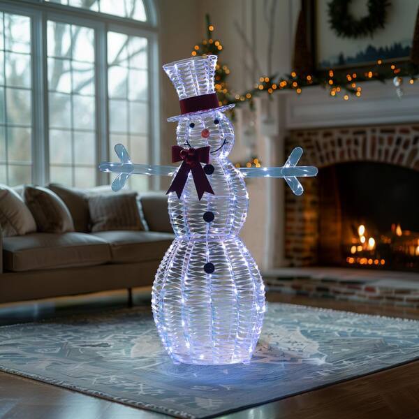 VEIKOUS 4.5 ft. Iridescent Snowman Outdoor Christmas Holiday Yard