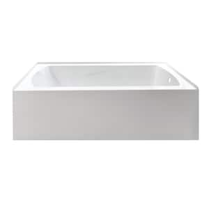 Oriel 60 in. Acrylic Right Drain Rectangular Apron Front Bathtub in White