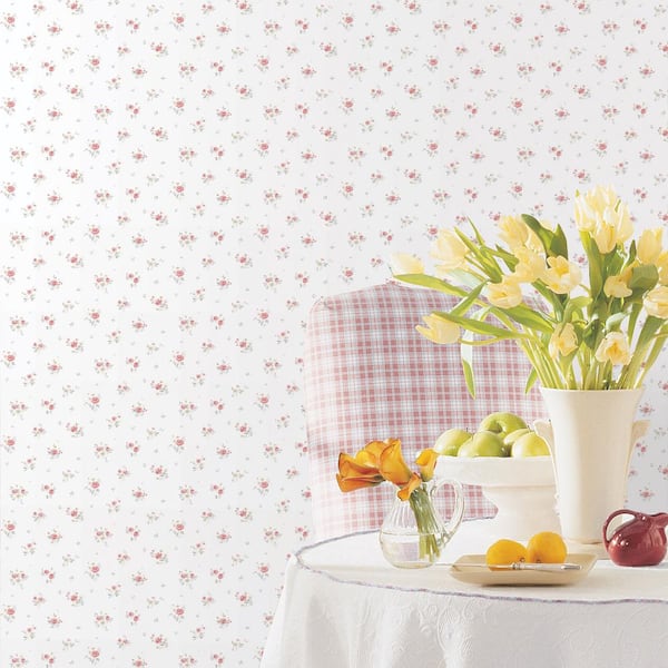 Rainbow Floral in Pink, Gray and Beige