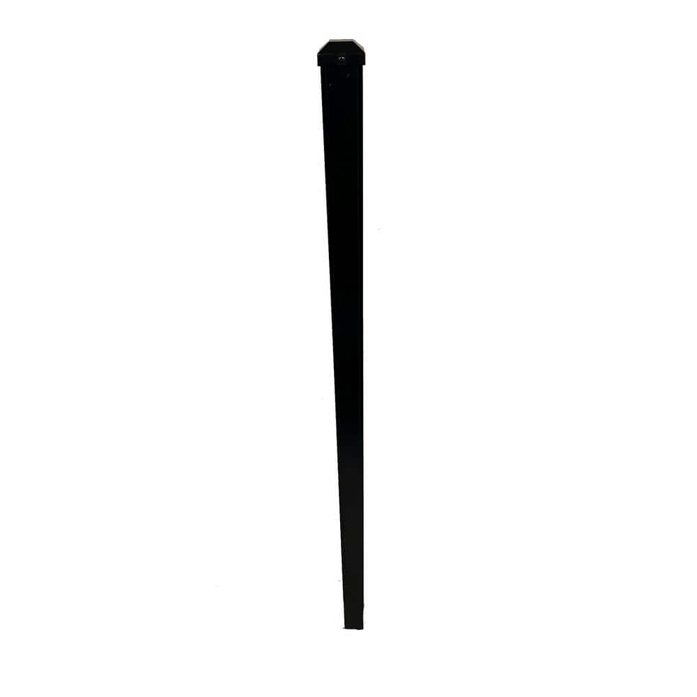 Livingston Black Powder-Coated Aluminum Fence Post, 72" Height