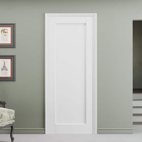 32 in. x 96 in. Panled Blank Solid Core White Primed MDF Wood Interior Door Slab