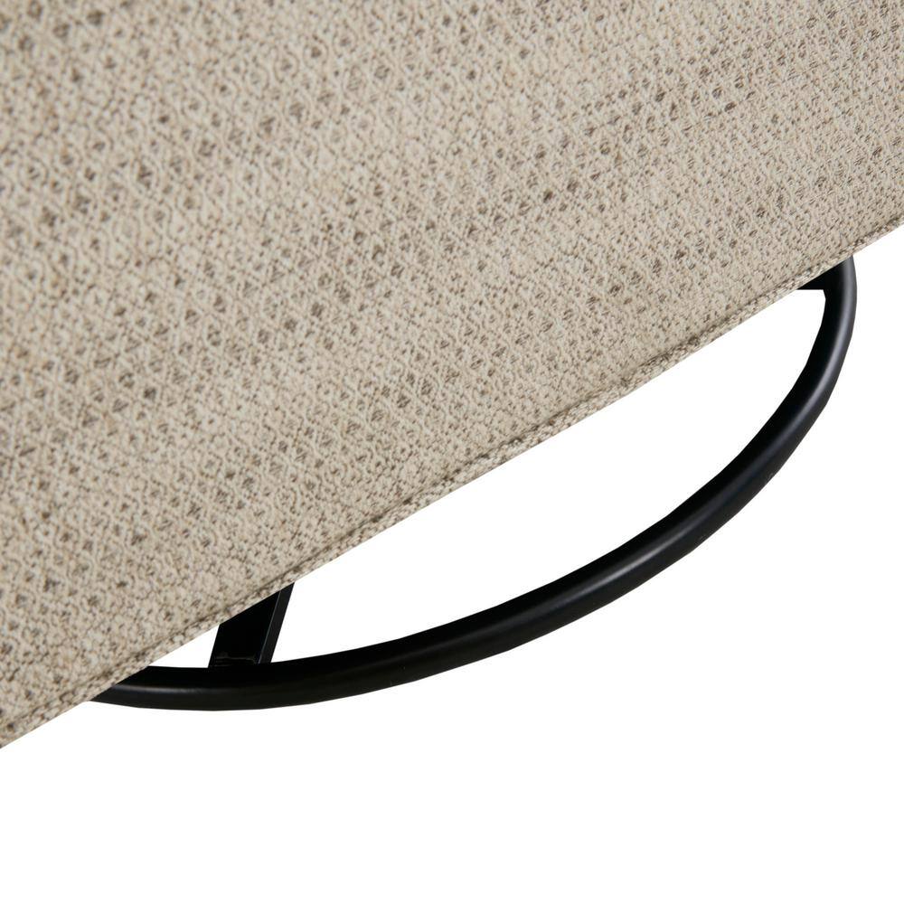 Tan Poly Fabric Modern Swivel Glider Chair