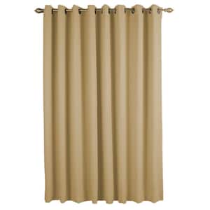 Putty Polyester Solid 112 in. W x 84 in. L Grommet Blackout Curtain