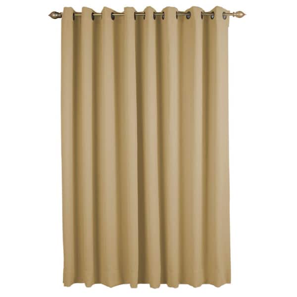 Putty Polyester Solid 112 in. W x 84 in. L Grommet Blackout Curtain