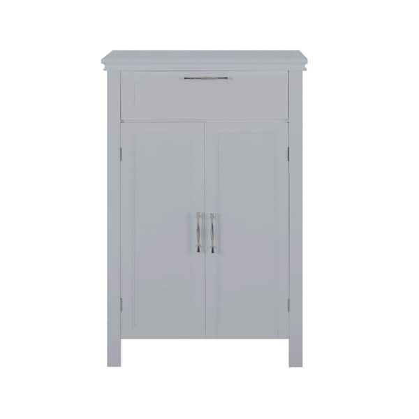 EPOWP 23.82 in. W x 11.81 in. D x 39.37 in. H Gray Short MDF Freestanding Linen Cabinet with Drawer in Gray