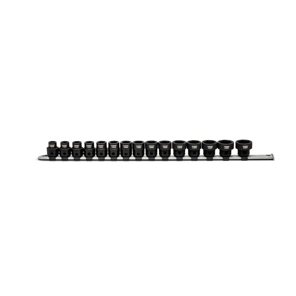 Husky 1 2 in. Drive Low Profile Metric 6 Point Impact Socket Set