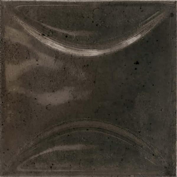 Apollo Tile Antiek Black 3.94 in. x 3.94 in. Glossy Ceramic Square Deco Wall Tile Sample (0.11 Sq. ft./case) (1-pack)