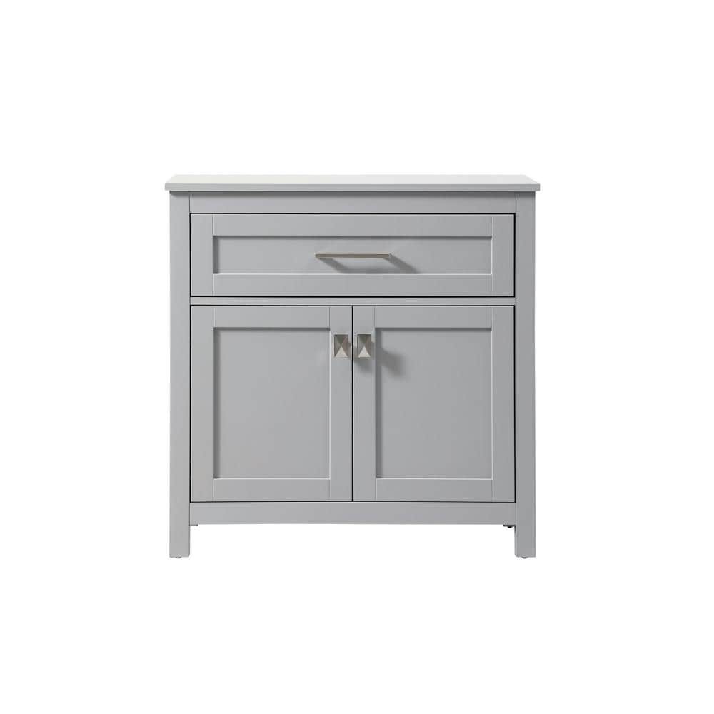 Timeless Home 30 in. W x 16 in. D x 30 in. H Gray Freestanding Linen Cabine