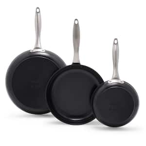 Black Pro Infinite8 3-Piece 8 in. 10 in. and 12 in. Hard Anodized Ceramic Nonstick Frypan Set